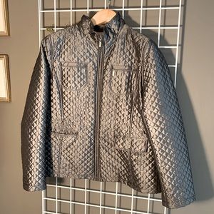 Quilted Silver Fall Coat